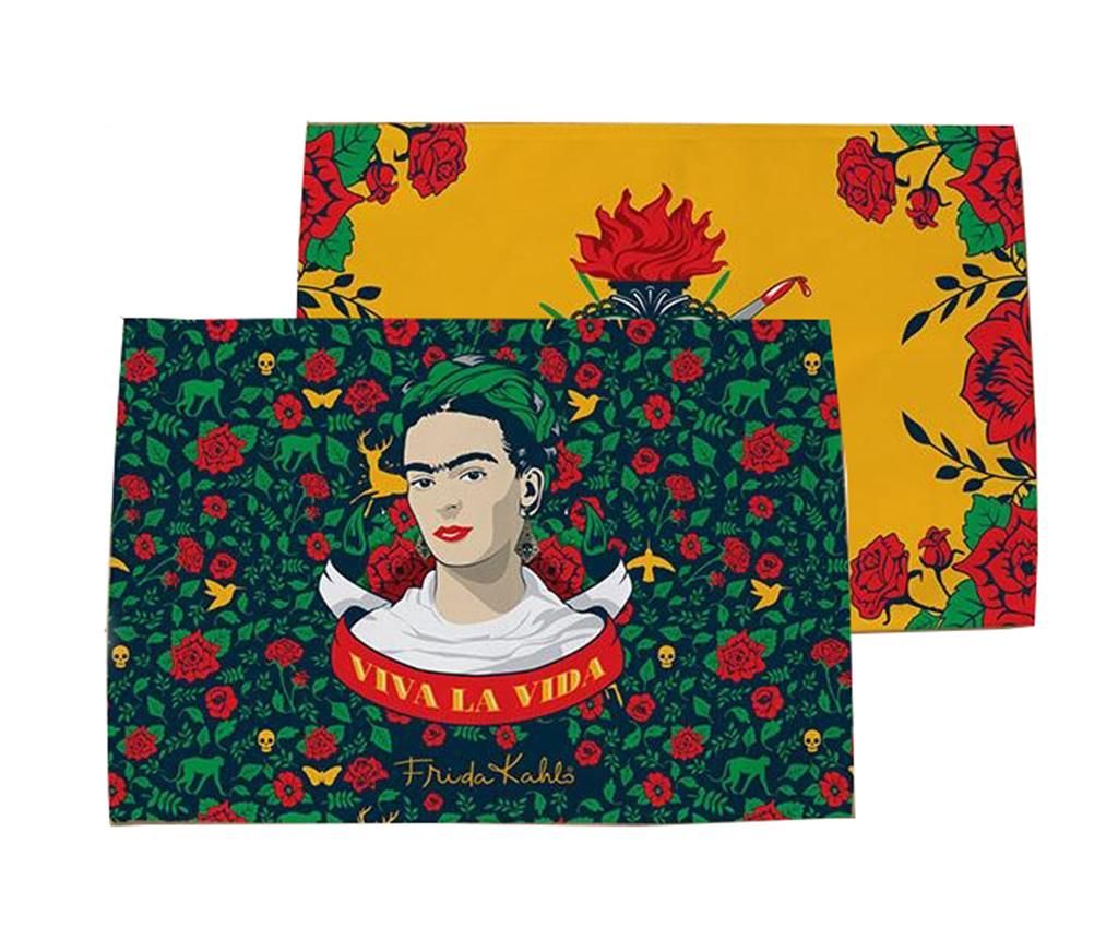 Set 2 suporturi farfurii Viva la Vida 30x45 cm - Frida Kahlo