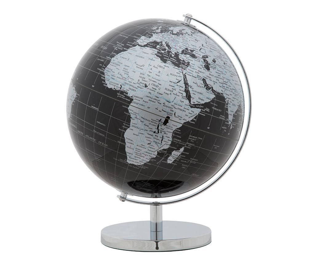 Decoratiune World Globe Black Silver – Mauro Ferretti, Gri & Argintiu