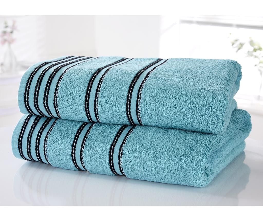 Set 2 prosoape de baie Sirocco Turquoise 90x140 cm