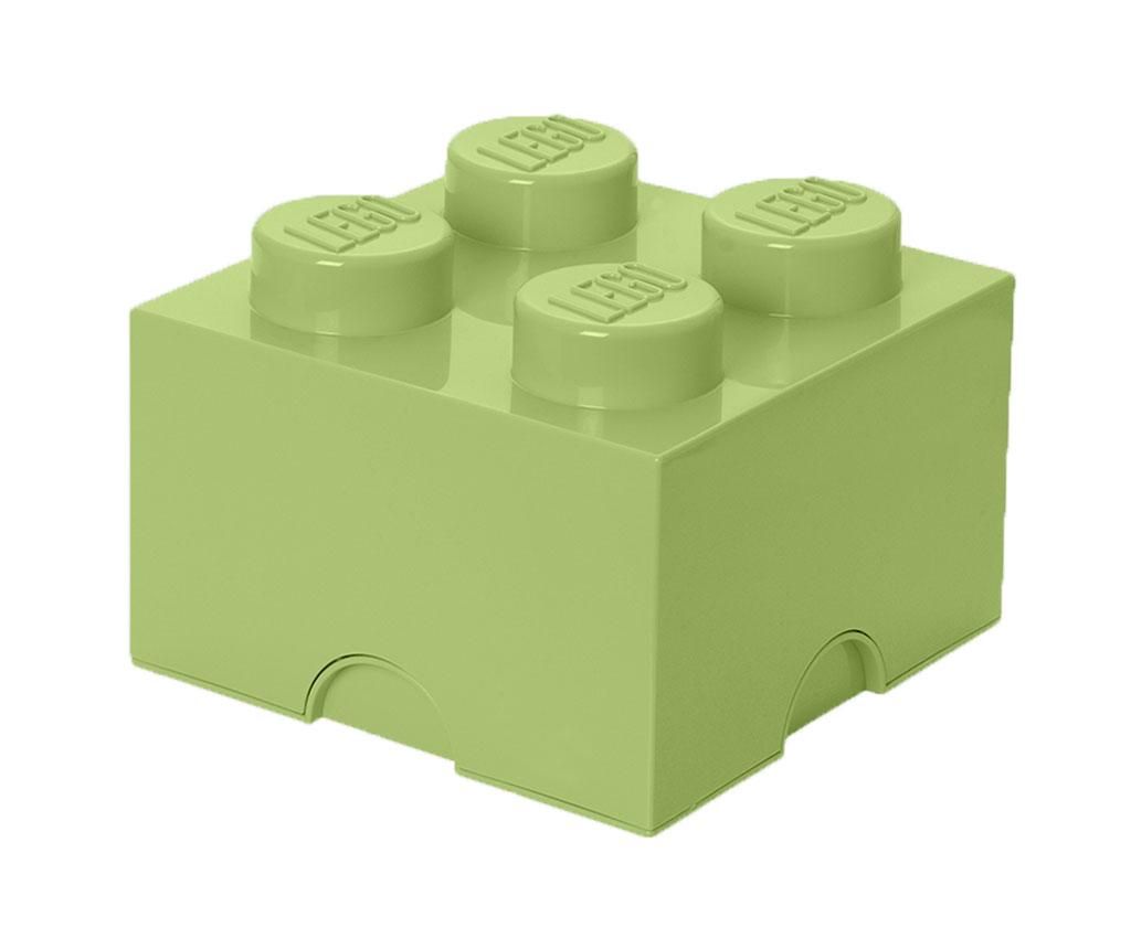 Cutie cu capac Lego Square Four Yellowish Green