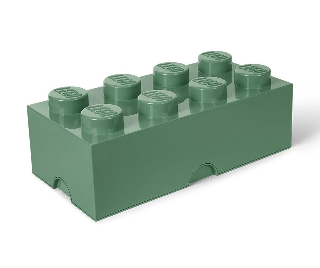 Cutie cu capac Lego Rectangular Extra Sand Green