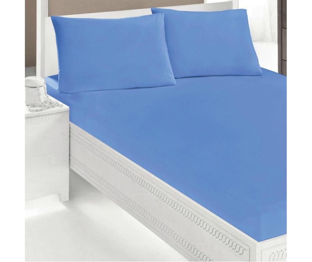 Set cearsaf de pat cu elastic si 1 fata de perna Single Ranforce Serita Blue - HOME STILL, Albastru