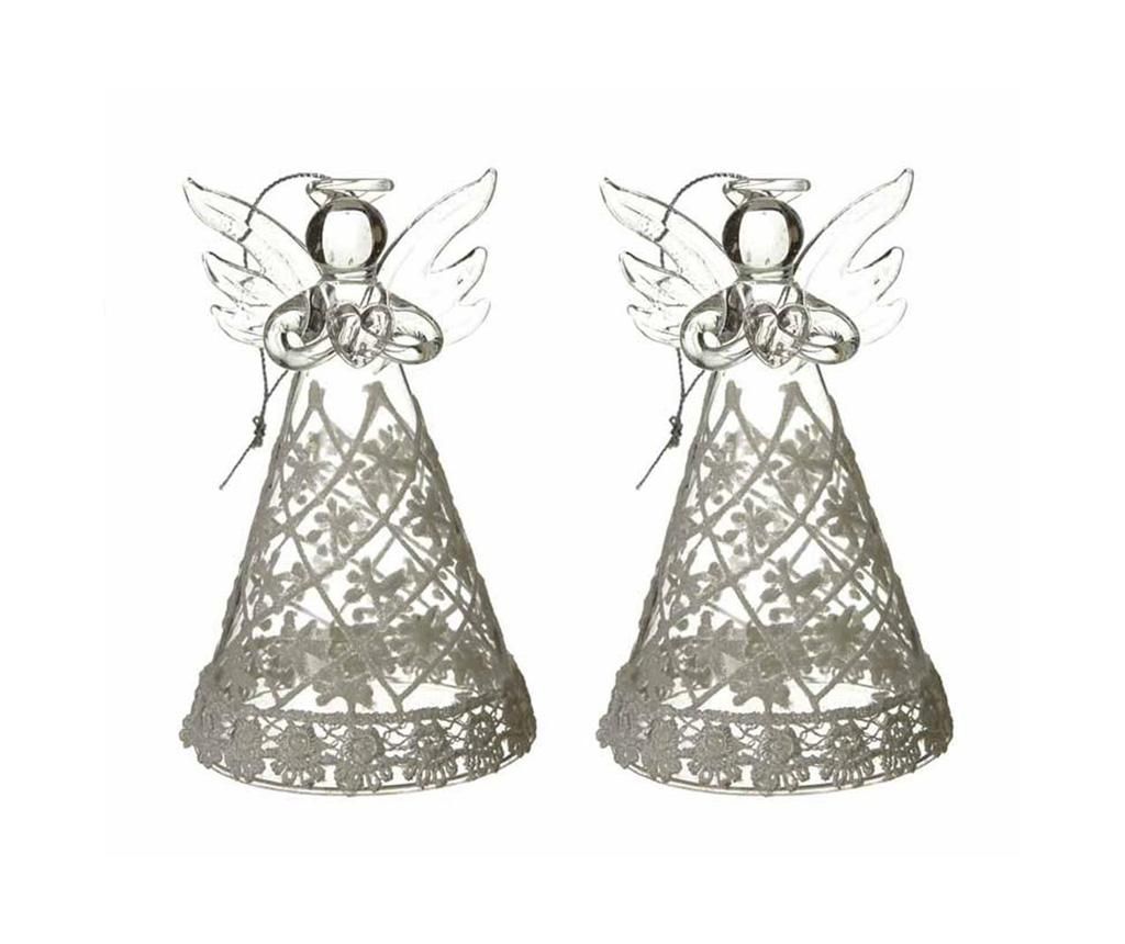 Set 2 decoratiuni suspendabile Angels with Glitter Skirts