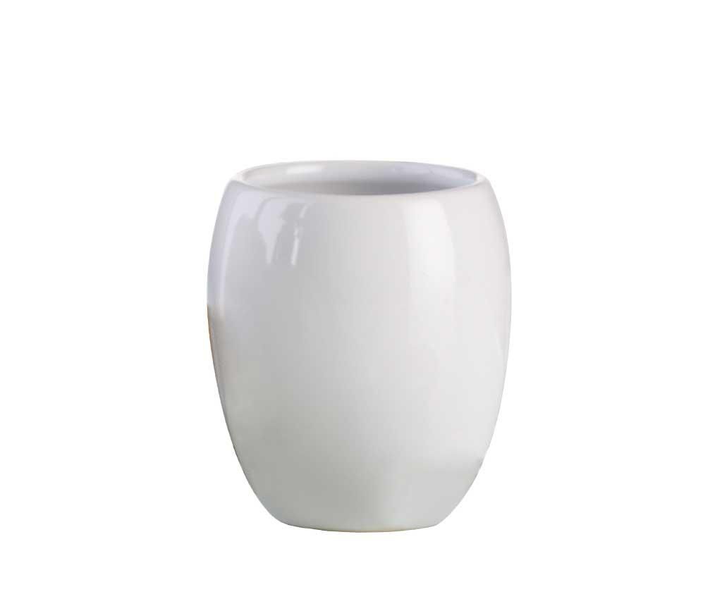 Pahar pentru baie Axentia, Leander White, ceramica, 10x8x7 cm, alb – Axentia, Alb Axentia