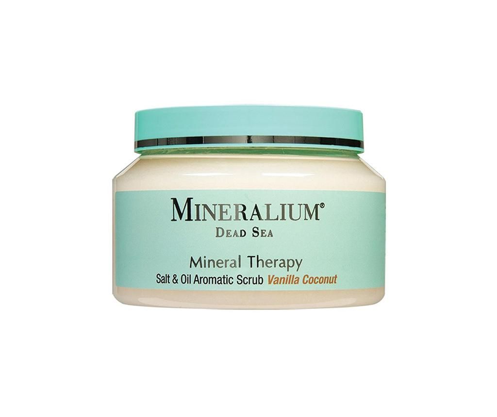 Crema exfolianta pentru corp Mineralium Mineral Therapy Salt and Oil Vanilla Coconut 500 ml - MINERALIUM