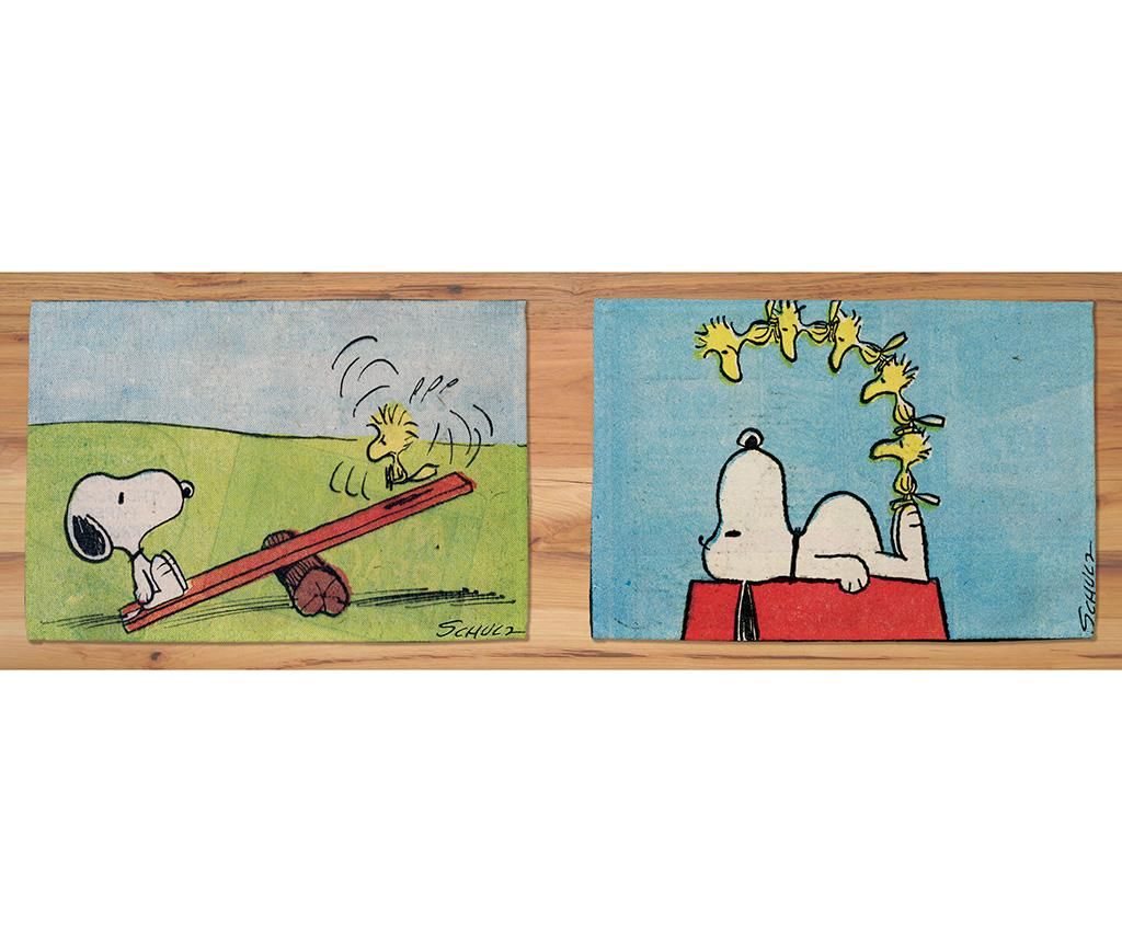 Set 2 suporturi farfurii Comic Snoopy 30x45 cm - Snoopy