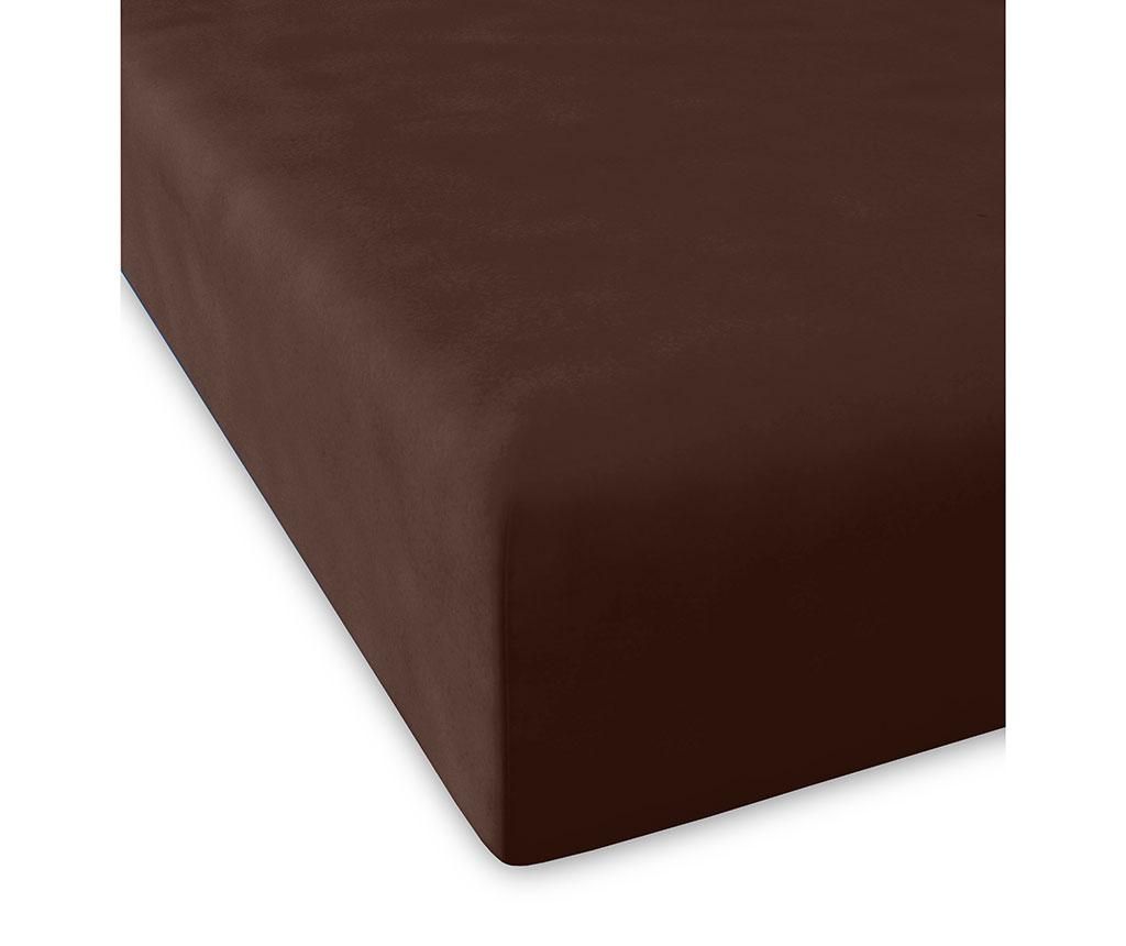 Cearsaf de pat cu elastic Casual Chocolate 140x200 cm
