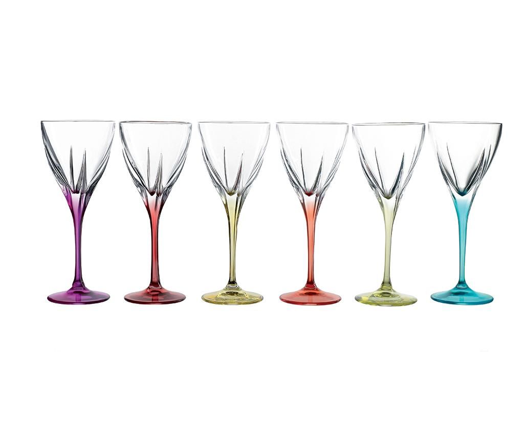 Set 6 pahare pentru vin Fusion Colour 210 ml - RCR Cristalleria Italiana, Multicolor