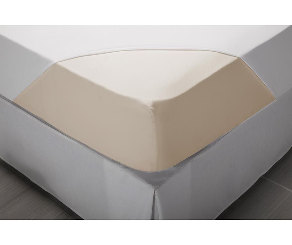 Cearsaf de pat cu elastic Percale Comfort Natural 90x190 cm