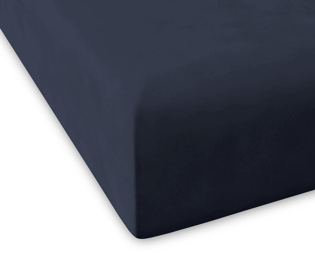 Cearsaf de pat cu elastic Percale Pure Marine 200x200 cm - Guy Laroche Home, Albastru