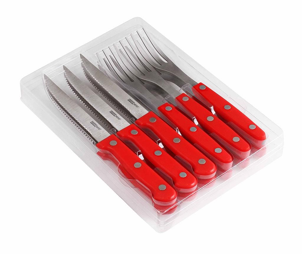 Set tacamuri pentru friptura 12 piese Barbeque Red - Kitchen Artist, Rosu