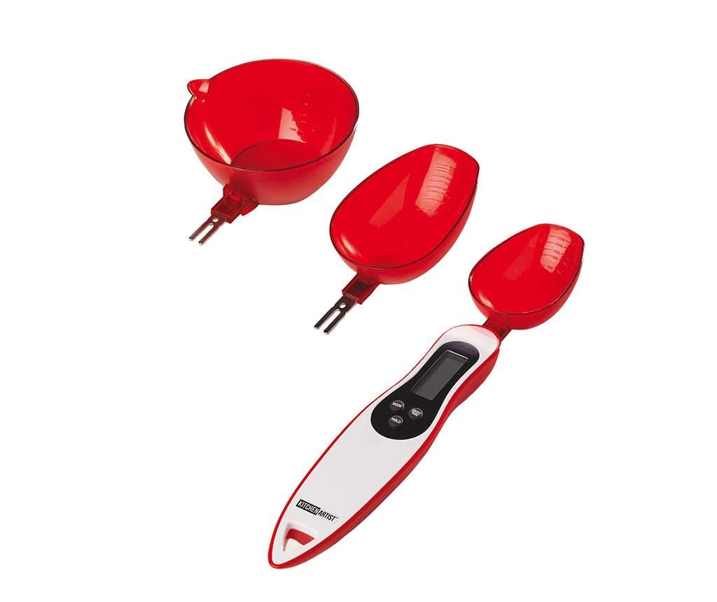 Cantar digital 4 in 1 Spoon Precision - Kitchen Artist, Rosu