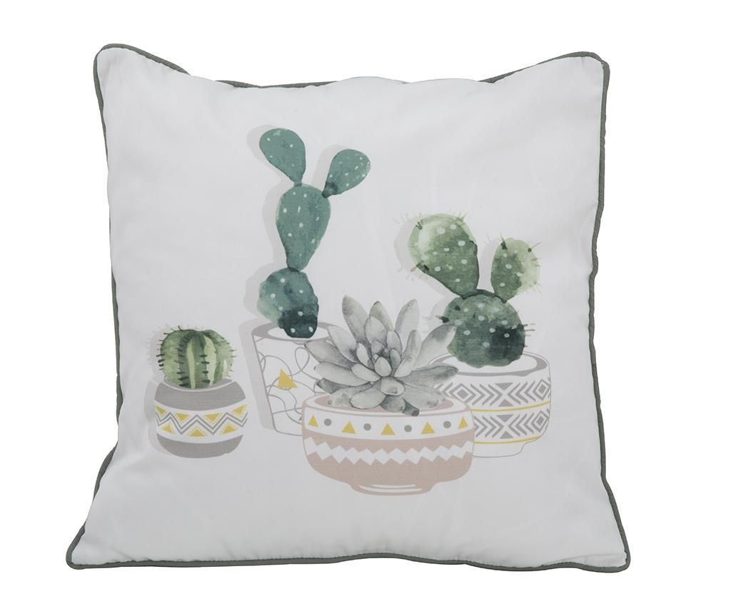 Perna decorativa Diffrent Cactus 45x45 cm - Mauro Ferretti, Alb