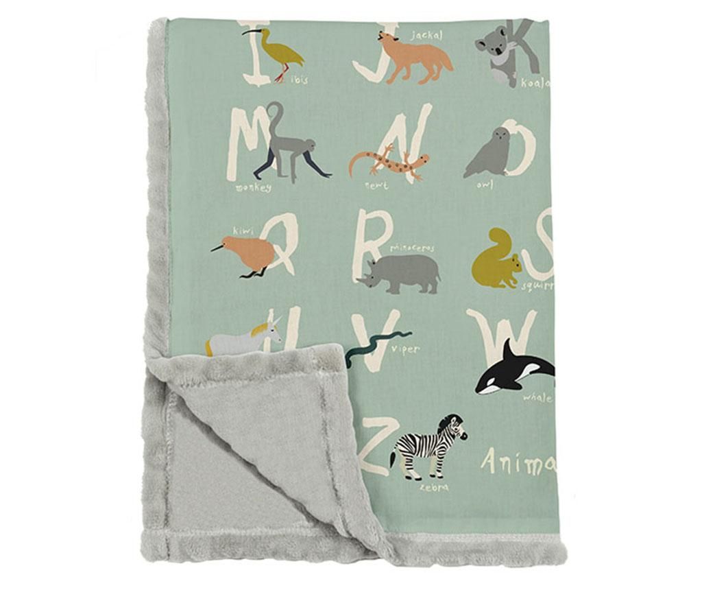 Pled Animals Alphabet 130×170 cm – The Wild Hug, Albastru The Wild Hug
