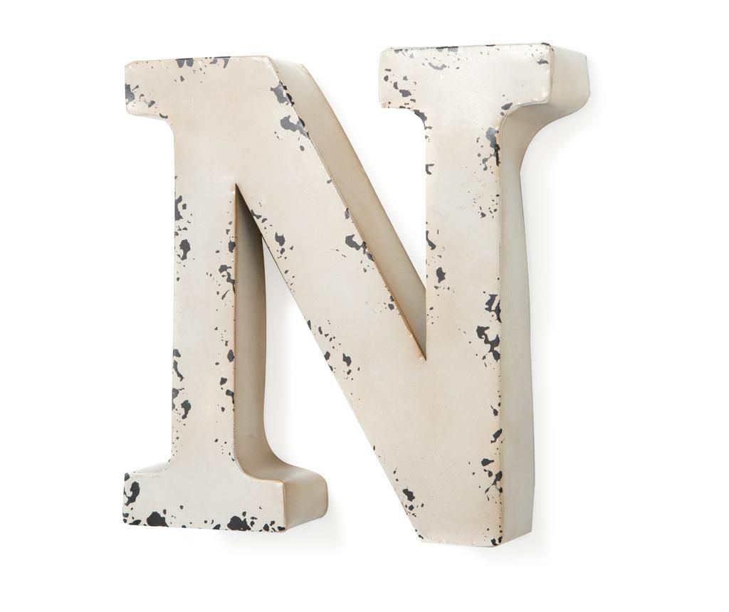 Decoratiune de perete Letter N Ivory - Baroni Home, Alb