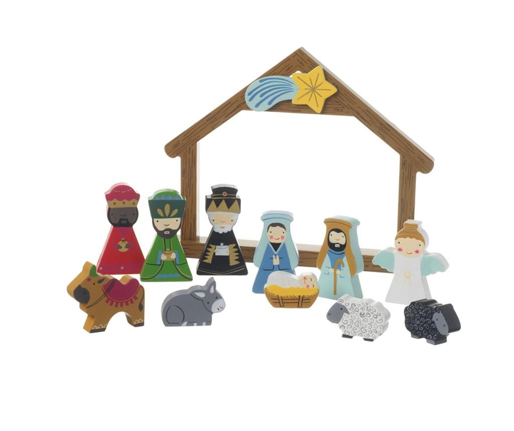 Set 12 decoratiuni Nativity Wood - Heaven Sends