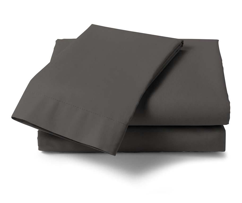 Cearsaf de pat Satin Saty Dark Grey 270x290 cm - Heckett & Lane, Gri & Argintiu