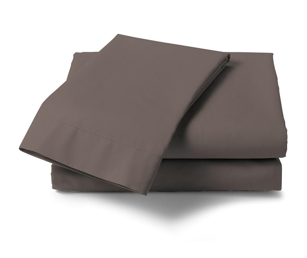 Cearsaf de pat Satin Saty Taupe Grey 270x290 cm - Heckett & Lane, Gri & Argintiu