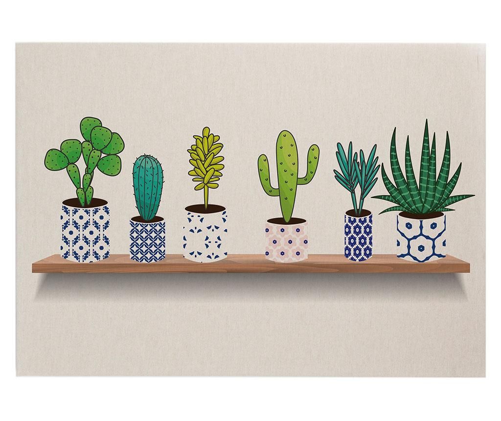 Tablou Surdic, Cactus Shelve, canvas imprimat din bumbac si in, 50x70 cm - Surdic, Crem