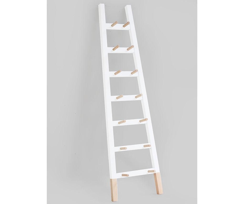 Cuier Surdic, Stair White, 46x4x170 cm, lemn de pin - Surdic, Alb