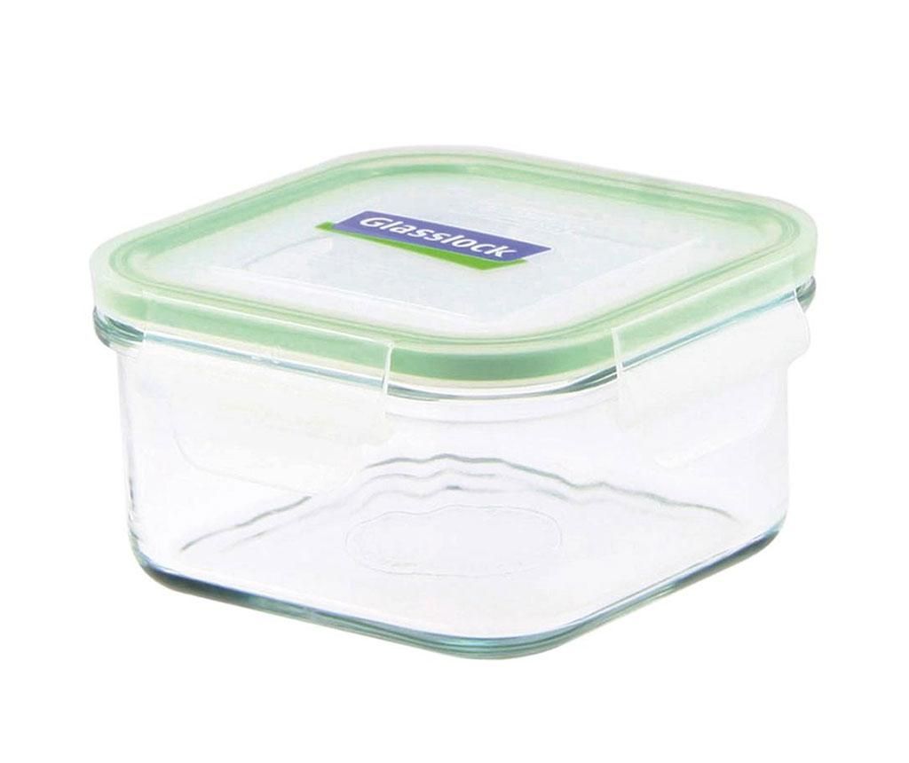 Bol cu capac ermetic Compact Classic Square Green 490 ml