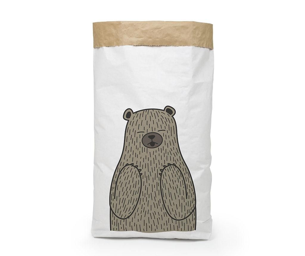 Sac de hartie Bear - The Wild Hug, Alb