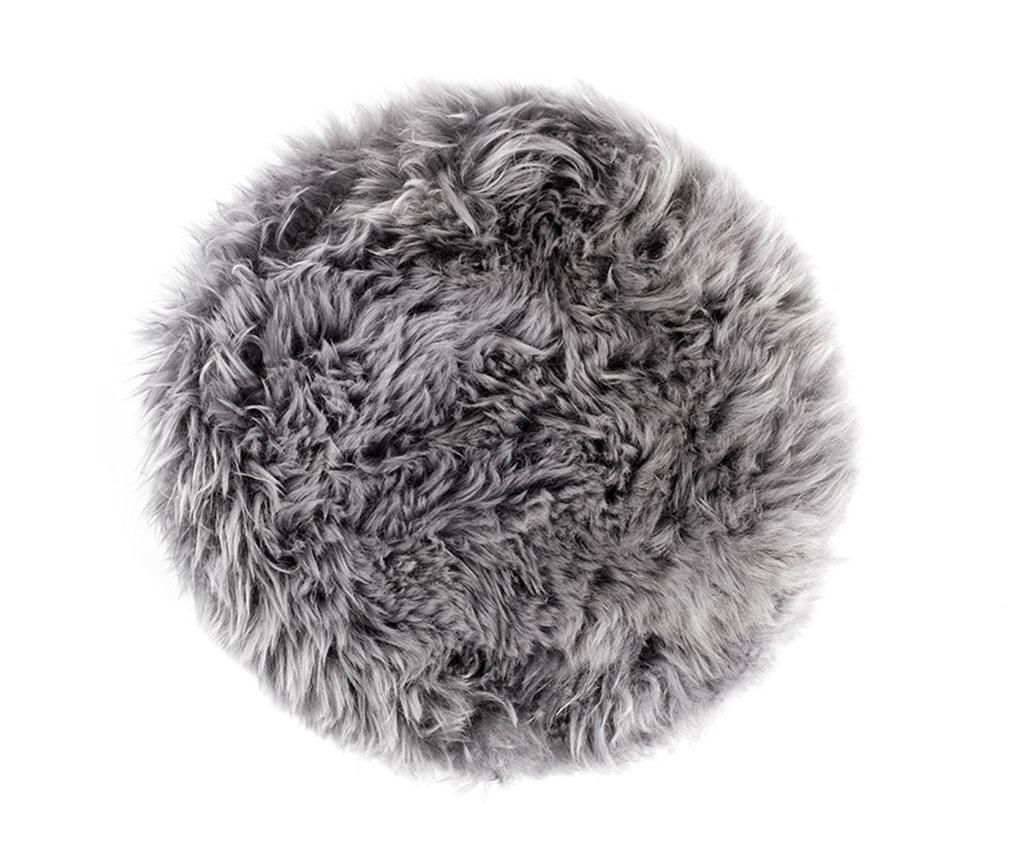 Perna de sezut Fluffy Round Grey 35 cm – Royal Dream, Gri & Argintiu Royal Dream