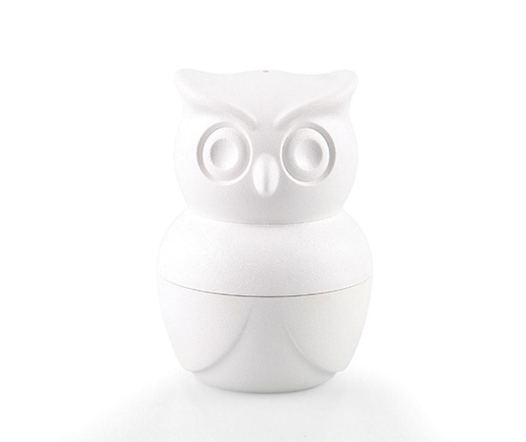 Set solnita, pipernita si suport pentru ou fiert Morning Owl White - Qualy, Alb