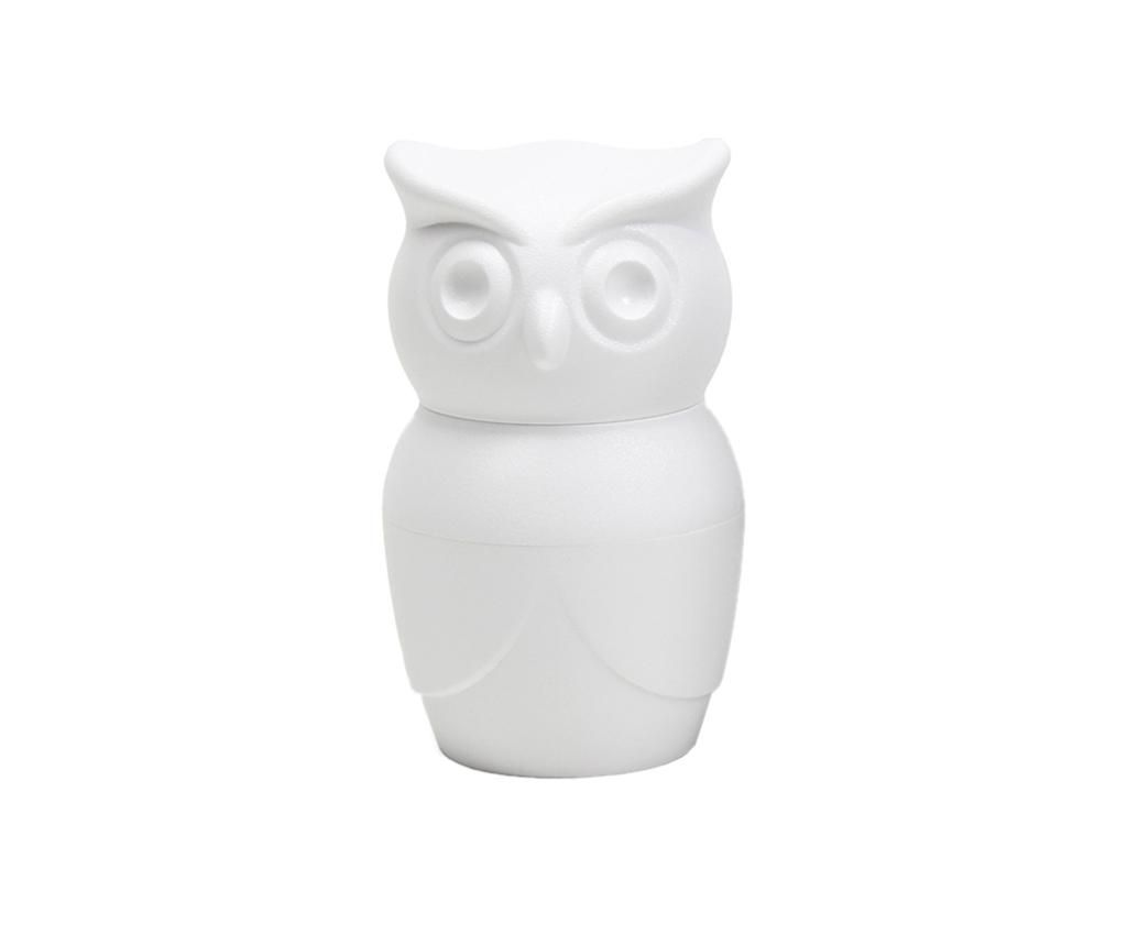 Rasnita pentru sare sau piper Qualy, Owl White, plastic ABS, ⌀5.6 cm, 6x6x9 cm – Qualy, Alb Qualy imagine 2022