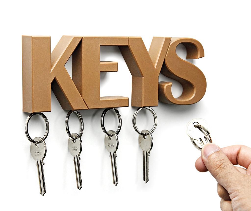 Suport magnetic pentru chei Keys Brown - Qualy, Maro