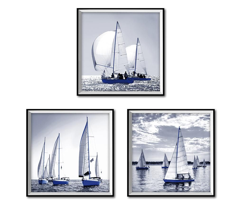 Set 3 tablouri Sail 33x33 cm