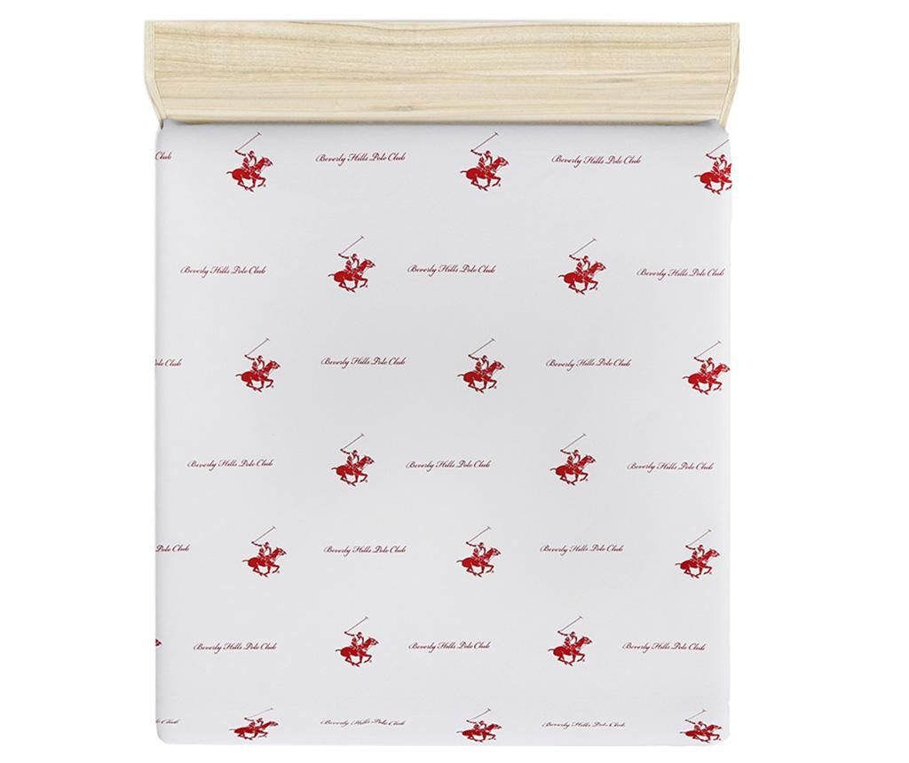 Cearsaf de pat Ranforce Polo Club Red White 180x240 cm