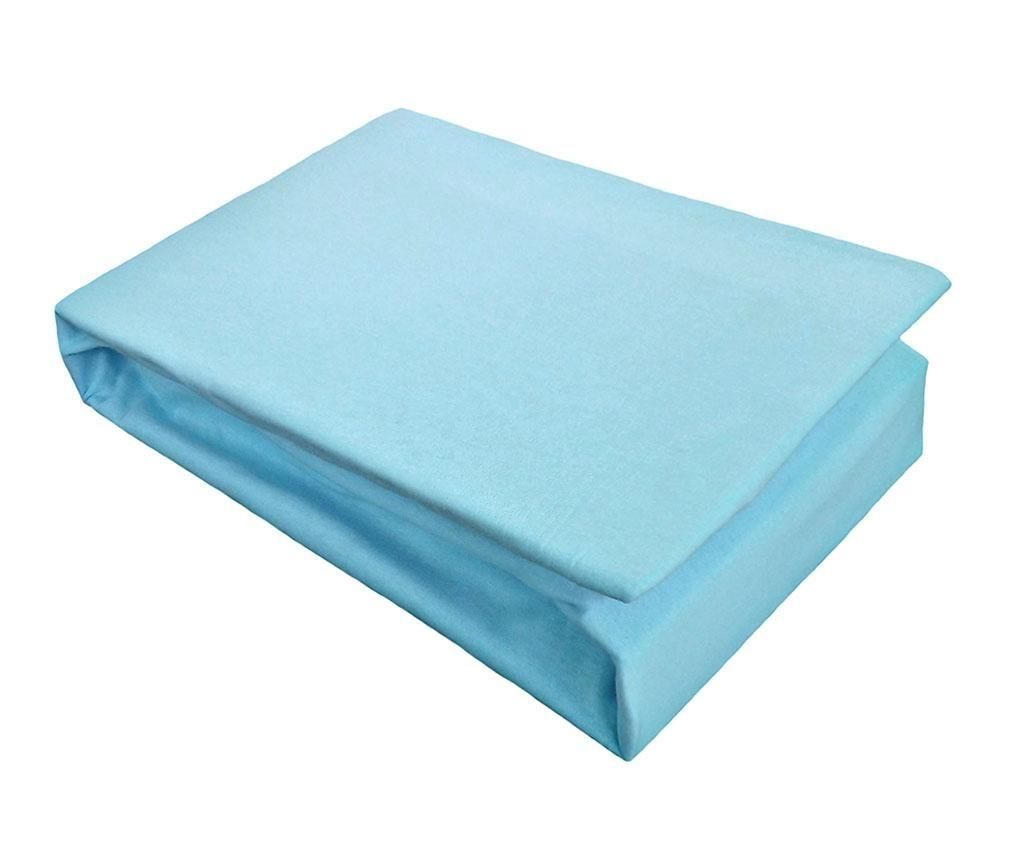 Cearsaf de pat cu elastic Jersey Light Blue 100x200 cm