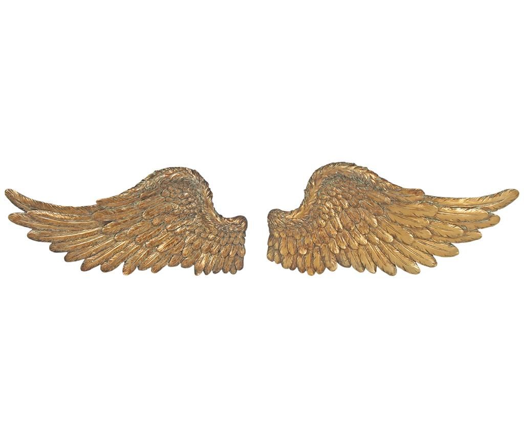 Set 2 decoratiuni de perete Angel Wings Gold - Originals, Galben & Auriu