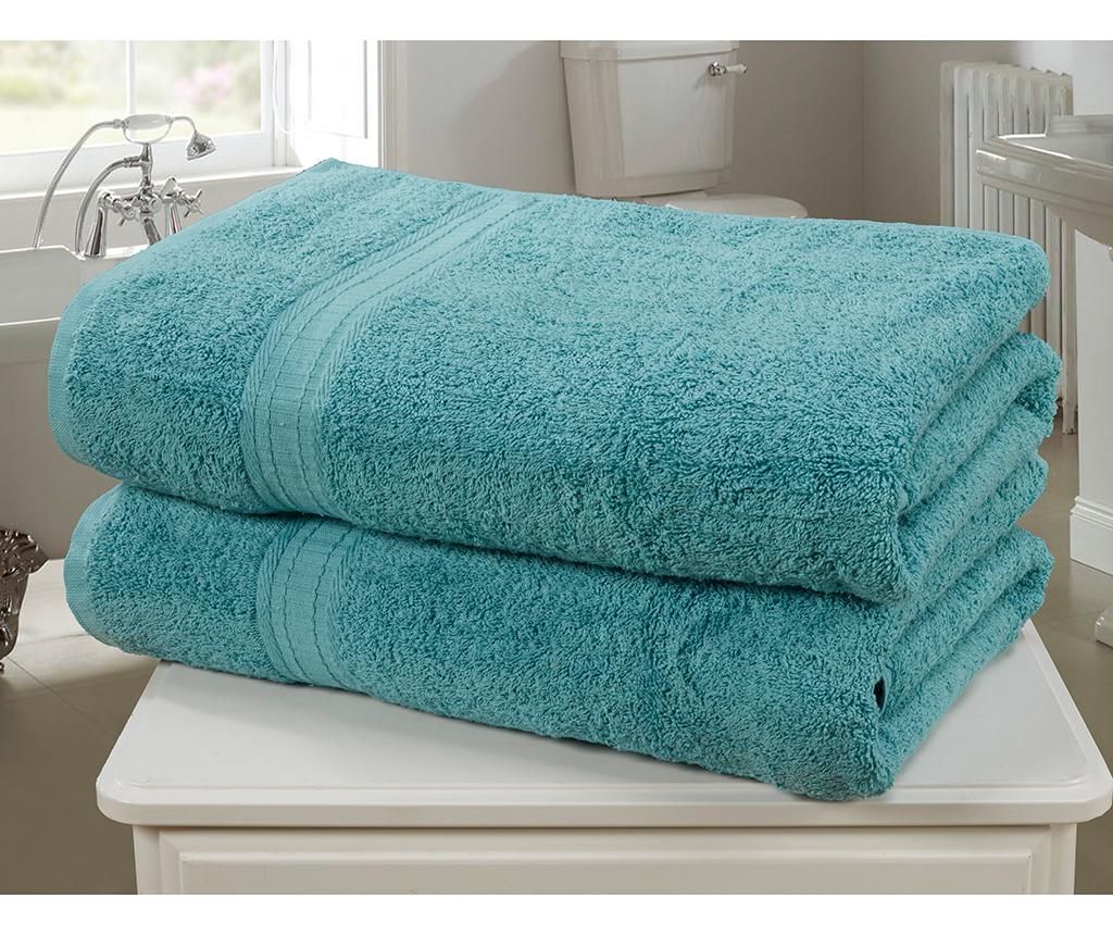 Set 2 prosoape de baie Royal Kensington Turquoise 90x140 cm - Royal Kensington, Albastru