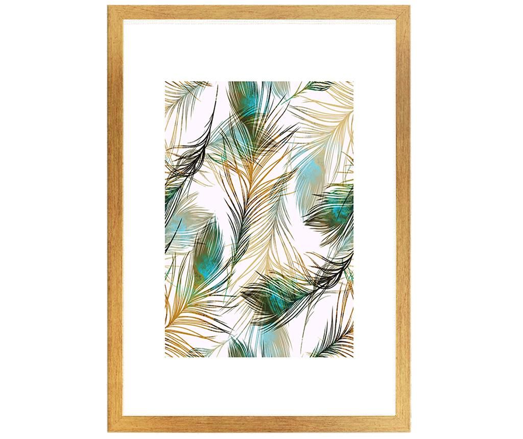 Tablou Fancy Feathers 24x29 cm - Oyo Concept, Alb