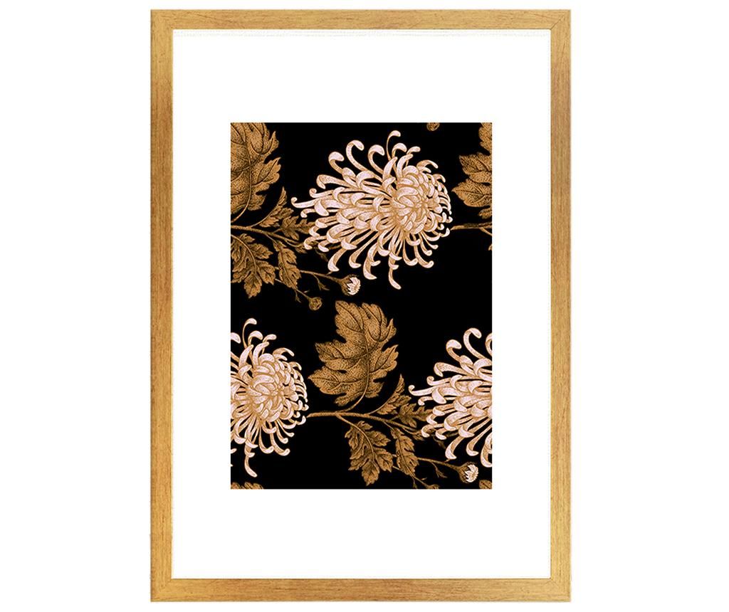 Tablou Ancient Flowers 24x29 cm - Oyo Concept, Crem,Negru