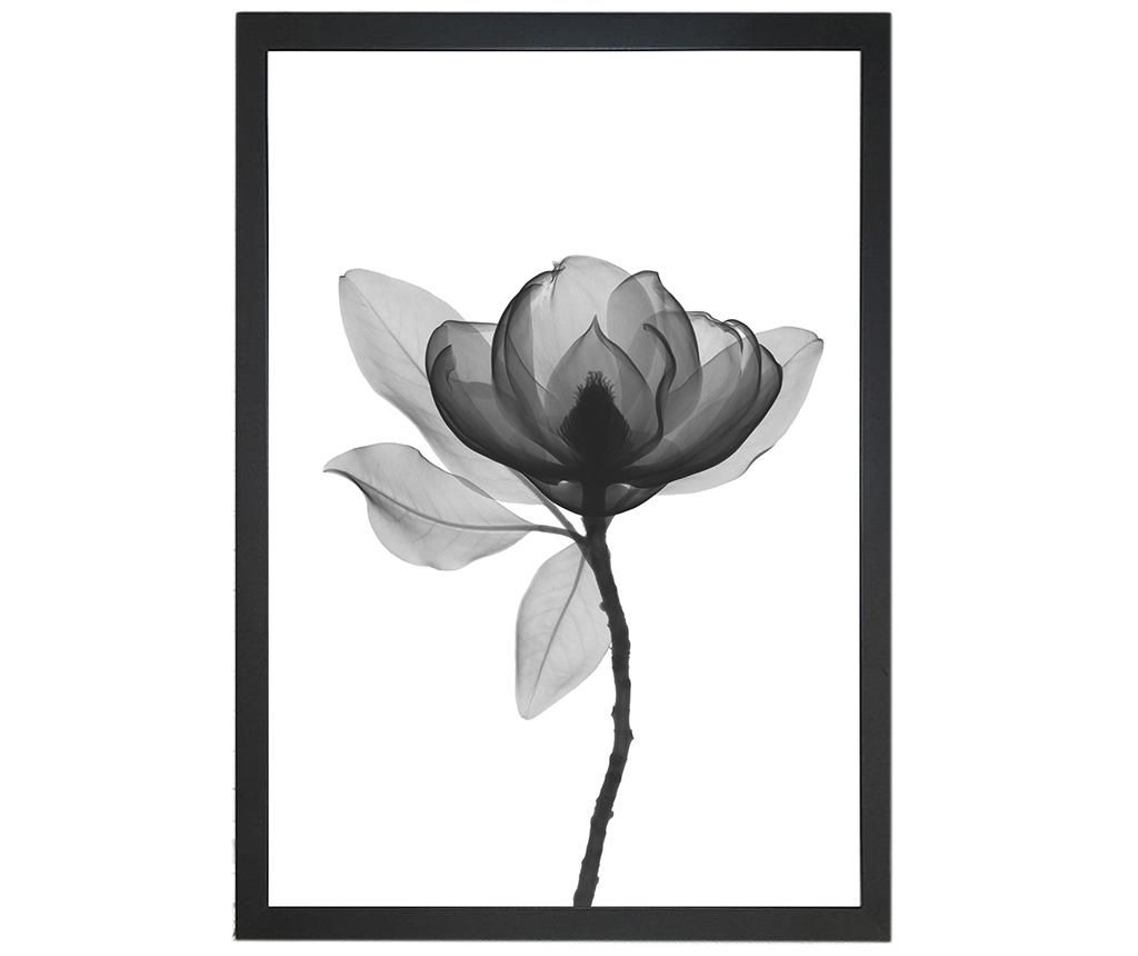 Tablou Oyo Concept, Harmony Flower, MDF imprimat, 24×29 cm – Oyo Concept, Gri & Argintiu Oyo Concept