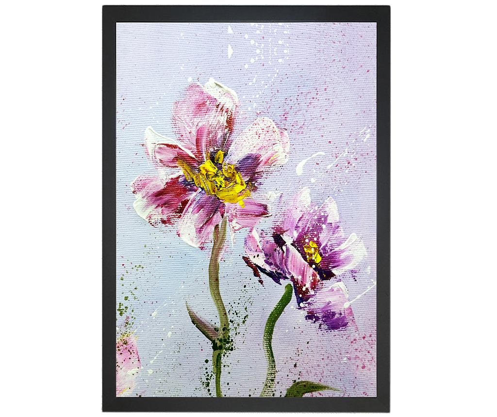 Tablou Pink Flowerts 24x29 cm - Oyo Concept, Roz