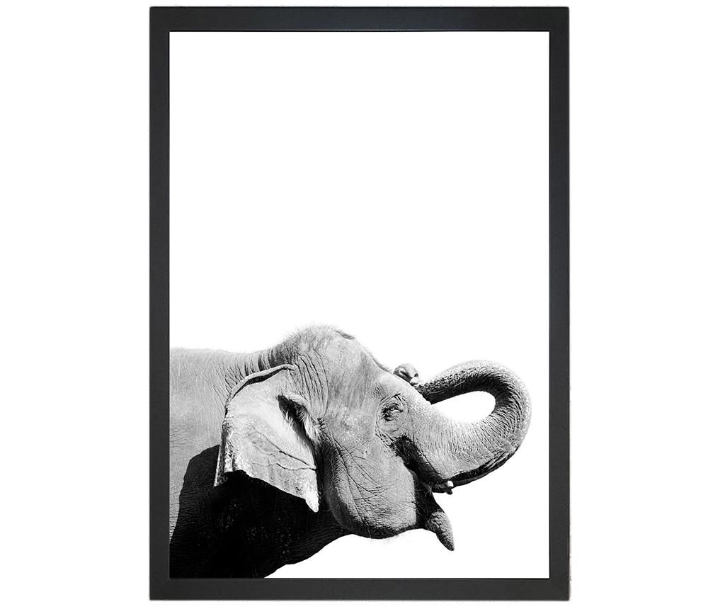 Tablou Damarion Elephant 24x29 cm - Oyo Concept, Gri & Argintiu