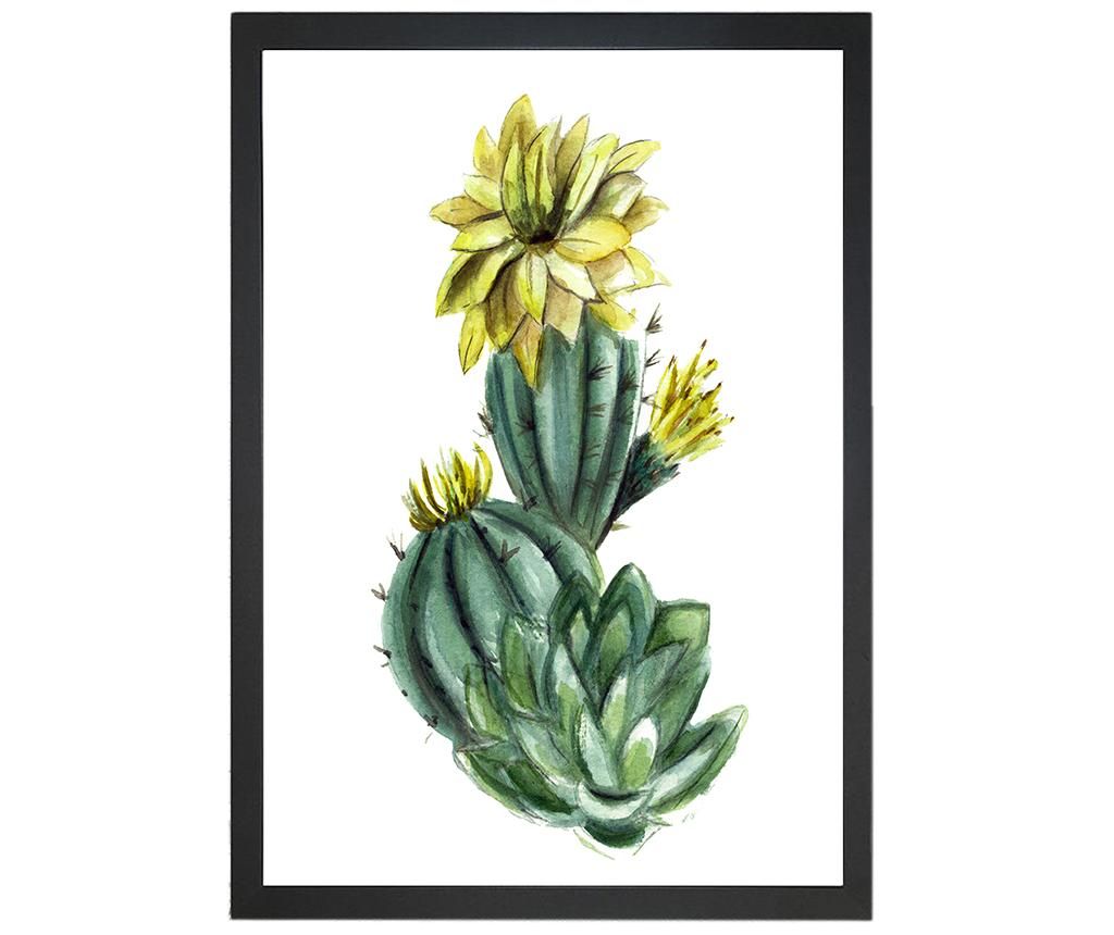 Tablou Cactus Blossom 24x29 cm - Oyo Concept, Alb