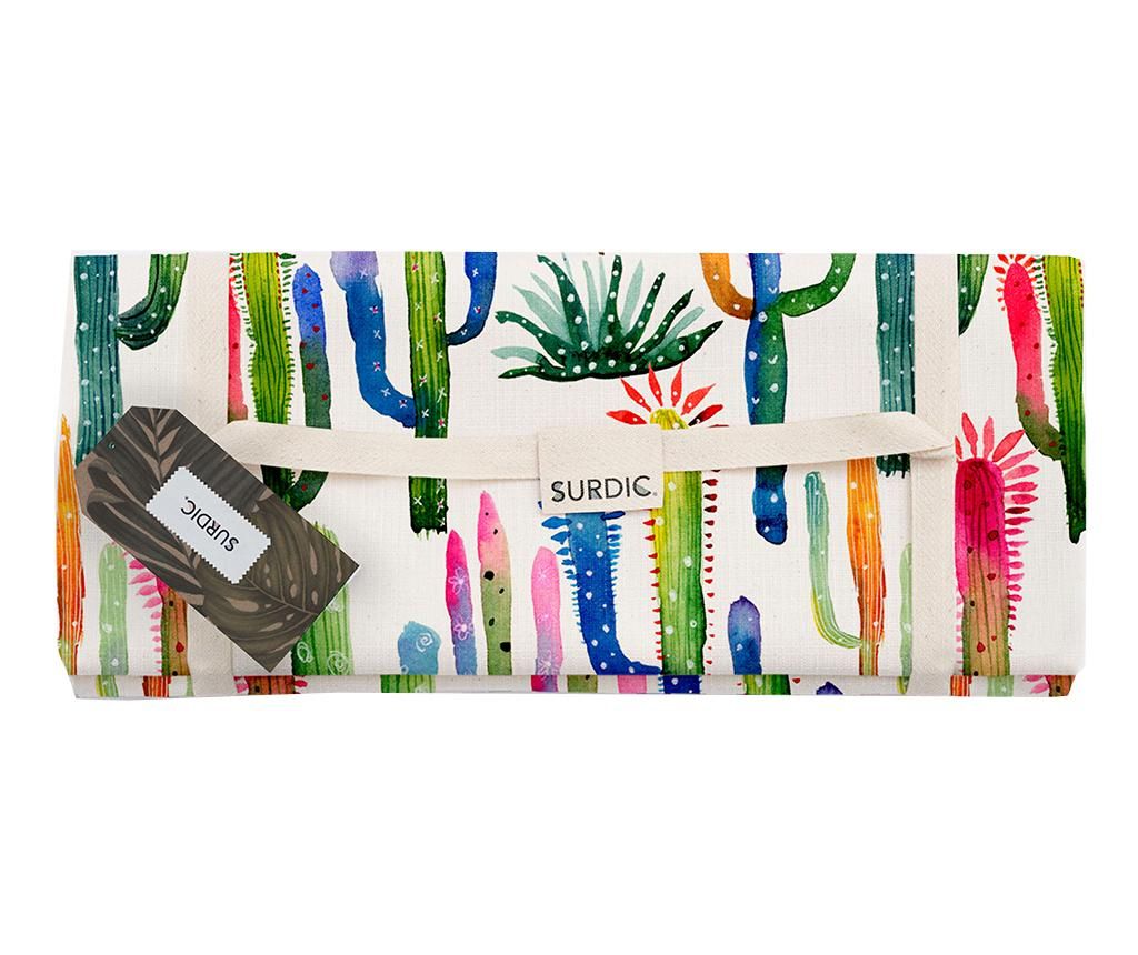 Patura pentru picnic Watercolor Cactus 140x170 cm - Surdic, Multicolor