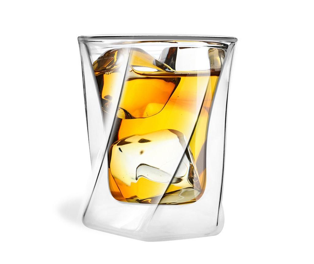 Pahar pentru whiskey Vialli Design, Kial, sticla borosilicata, ⌀9 cm, 300 ml, 9x9x11 cm - Vialli Design, Alb