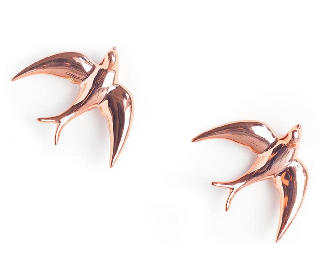 Set 2 decoratiuni de perete Swallows Pink Pearl - Surdic, Roz