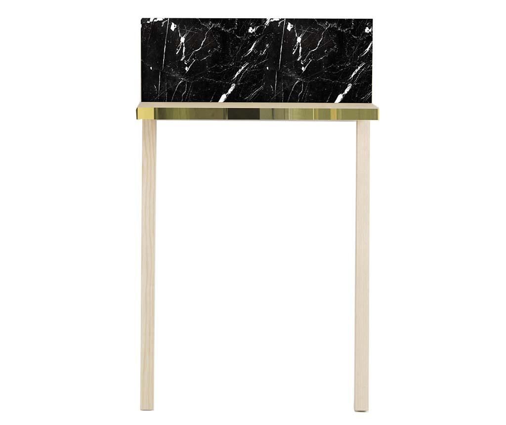 Consola Surdic, Black Marble, lemn de pin, 84x20x50 cm - Surdic