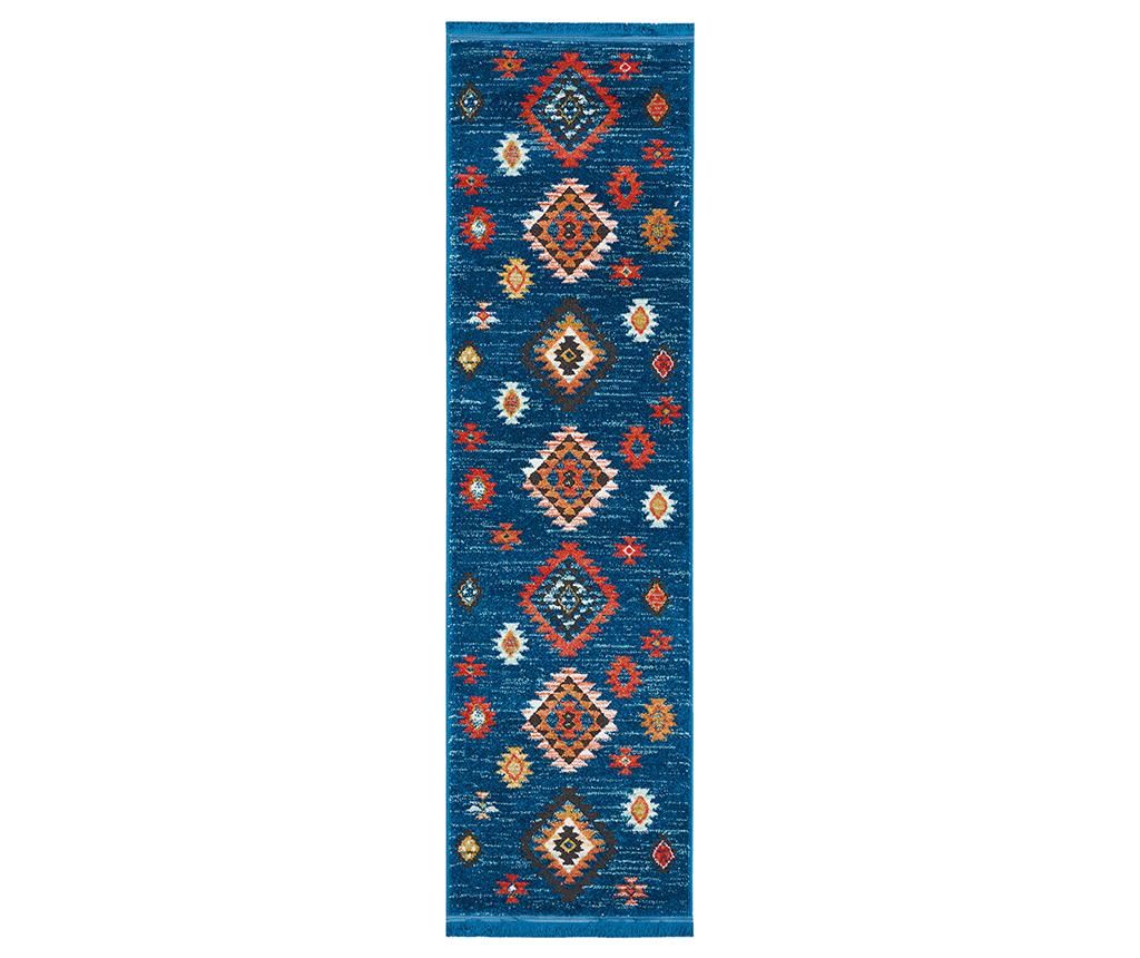 Covor Navajo Blue Runner 66x130 cm - Nourison, Albastru