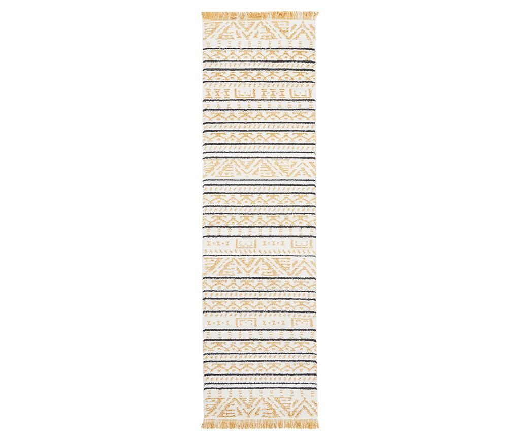 Covor Kamala Yellow Runner 66x229 cm - Nourison, Alb,Crem