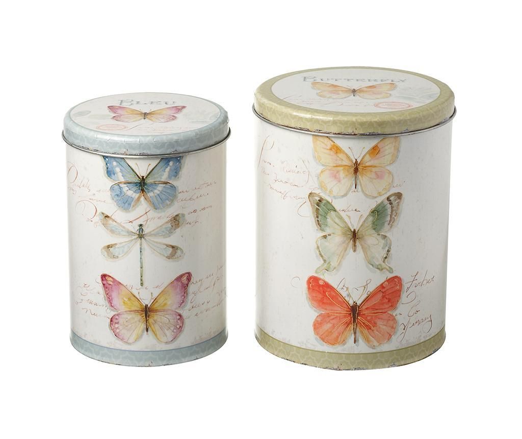 Set 2 cutii cu capac Butterfly – Heaven Sends, Multicolor Heaven Sends