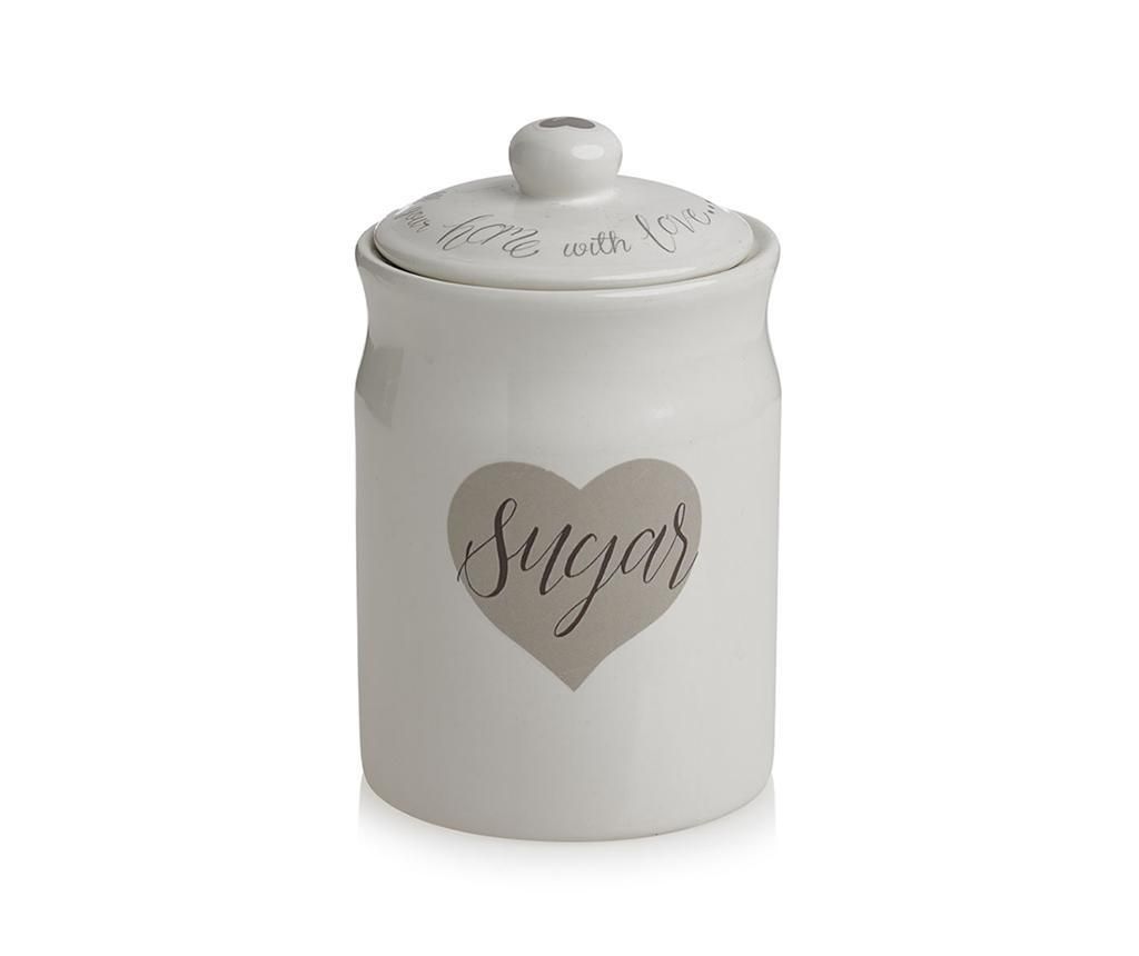 Recipient cu capac pentru zahar Love Heart 450 ml