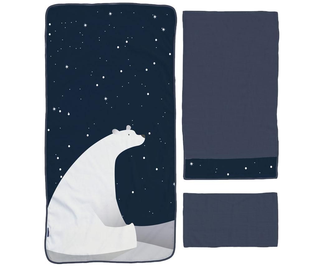 Set 3 prosoape de baie Night Bear - The Wild Hug, Albastru,Negru